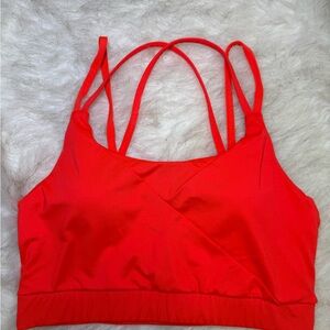 SHEIN Red Strappy Sports Bra Intimates